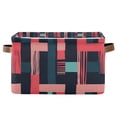 thumbnail image 1 of Yayeee Canvas Storage Basket with Handles for Shelves Fabric Bins Closet Organizer, Pink Geometric, 1 of 8