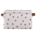 thumbnail image 1 of Yayeee Canvas Storage Basket with Handles for Shelves Fabric Bins Closet Organizer, Pink Polka Dots, 1 of 8