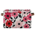 thumbnail image 1 of Yayeee Canvas Storage Basket with Handles for Shelves Fabric Bins Closet Organizer, Pink and Red Flowers, 1 of 8