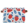 thumbnail image 1 of Yayeee Canvas Storage Basket with Handles for Shelves Fabric Bins Closet Organizer, Playful Strawberries, 1 of 8