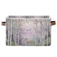 thumbnail image 1 of Yayeee Canvas Storage Basket with Handles for Shelves Fabric Bins Closet Organizer, Purple Deer, 1 of 8