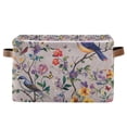 thumbnail image 1 of Yayeee Canvas Storage Basket with Handles for Shelves Fabric Bins Closet Organizer, Purple Floral Pattern, 1 of 8