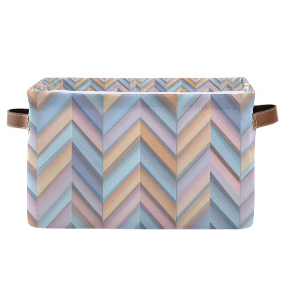 Yayeee Canvas Storage Basket with Handles for Shelves Fabric Bins Closet Organizer, Purple Geometric