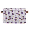 thumbnail image 1 of Yayeee Canvas Storage Basket with Handles for Shelves Fabric Bins Closet Organizer, Purple Halloween Gooses, 1 of 8