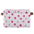 thumbnail image 1 of Yayeee Canvas Storage Basket with Handles for Shelves Fabric Bins Closet Organizer, Purple Polka Dots, 1 of 8