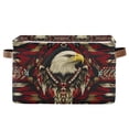 thumbnail image 1 of Yayeee Canvas Storage Basket with Handles for Shelves Fabric Bins Closet Organizer, Red Abstract Eagle, 1 of 8