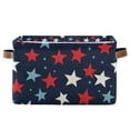 thumbnail image 1 of Yayeee Canvas Storage Basket with Handles for Shelves Fabric Bins Closet Organizer, Red White Stars, 1 of 8