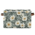 thumbnail image 1 of Yayeee Canvas Storage Basket with Handles for Shelves Fabric Bins Closet Organizer, Sage Green Flower Pattern, 1 of 8