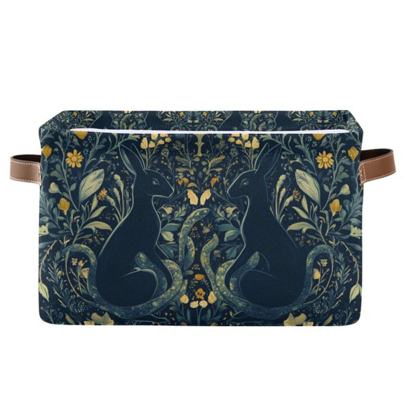 Yayeee Canvas Storage Basket with Handles for Shelves Fabric Bins Closet Organizer, Shadowy Forest Pattern