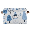 thumbnail image 1 of Yayeee Canvas Storage Basket with Handles for Shelves Fabric Bins Closet Organizer, Simple Cartoon Snowmen, 1 of 8