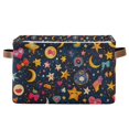 thumbnail image 1 of Yayeee Canvas Storage Basket with Handles for Shelves Fabric Bins Closet Organizer, Small Space Pattern, 1 of 8