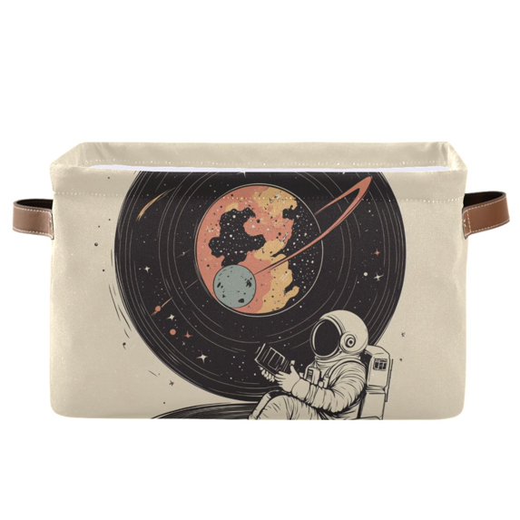 Yayeee Canvas Storage Basket with Handles for Shelves Fabric Bins Closet Organizer, Space Record