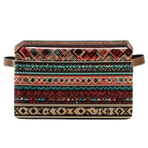 Yayeee Canvas Storage Basket with Handles for Shelves Fabric Bins Closet Organizer, Tribal Geometric