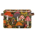 thumbnail image 1 of Yayeee Canvas Storage Basket with Handles for Shelves Fabric Bins Closet Organizer, Vibrant Mushroom, 1 of 8