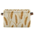thumbnail image 1 of Yayeee Canvas Storage Basket with Handles for Shelves Fabric Bins Closet Organizer, Wheat Ears Pattern, 1 of 8