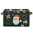thumbnail image 1 of Yayeee Canvas Storage Basket with Handles for Shelves Fabric Bins Closet Organizer, Whimsical Christmas, 1 of 8