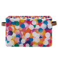 thumbnail image 1 of Yayeee Canvas Storage Basket with Handles for Shelves Fabric Bins Closet Organizer, White Colorful Circles, 1 of 8