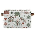 thumbnail image 1 of Yayeee Canvas Storage Basket with Handles for Shelves Fabric Bins Closet Organizer, White Nordic Christmas House, 1 of 8