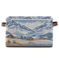 thumbnail image 1 of Yayeee Canvas Storage Basket with Handles for Shelves Fabric Bins Closet Organizer, Winter Mountain, 1 of 8