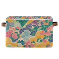 thumbnail image 1 of Yayeee Canvas Storage Basket with Handles for Shelves Fabric Bins Closet Organizer, Yellow Floral Wave, 1 of 8