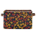 thumbnail image 1 of Yayeee Canvas Storage Basket with Handles for Shelves Fabric Bins Closet Organizer, Yellow Floral, 1 of 8