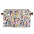 thumbnail image 1 of Yayeee Canvas Storage Basket with Handles for Shelves Fabric Bins Closet Organizer, Yellow Wildflower Pattern, 1 of 8