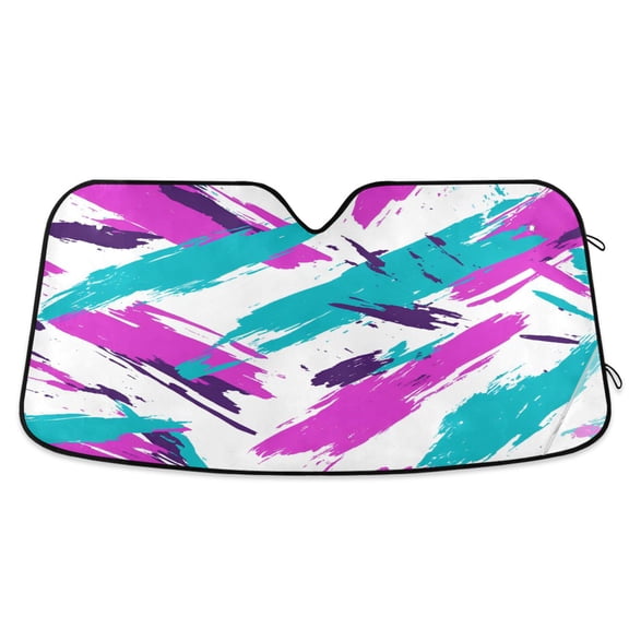 Yayeee Car Windshield Sun Shade Universal Fit Foldable Front Window Visor Protector, Size 55"x27.6", Abstract Drawing