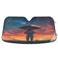 thumbnail image 1 of Yayeee Car Windshield Sun Shade Universal Fit Front Visor Protector, Astronaut at Dawn, 1 of 8
