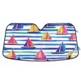 thumbnail image 1 of Yayeee Car Windshield Sun Shade Universal Fit Front Visor Protector, Blue Hand Drawn Sailboats, 1 of 8