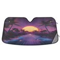 thumbnail image 1 of Yayeee Car Windshield Sun Shade Universal Fit Front Visor Protector, Blue Neon Road, 1 of 8