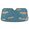thumbnail image 1 of Yayeee Car Windshield Sun Shade Universal Fit Front Visor Protector, Capybaras Swimming, 1 of 8