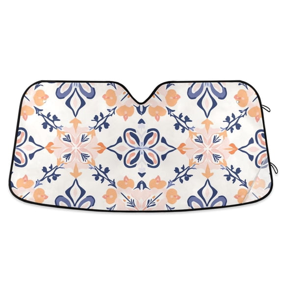 Yayeee Car Windshield Sun Shade Universal Fit Front Visor Protector, Colorful Abstract Pattern