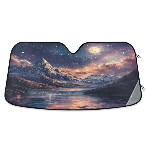 Yayeee Car Windshield Sun Shade Universal Fit Foldable Front Window Visor Protector, Size 55"x27.6", Ethereal Mountain