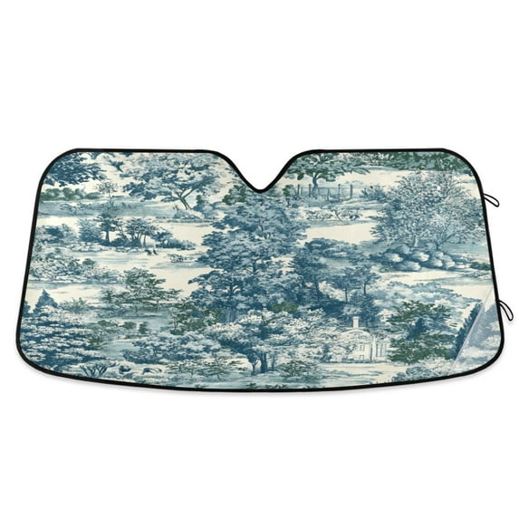 Yayeee Car Windshield Sun Shade Universal Fit Front Visor Protector, Green Flourishing Garden