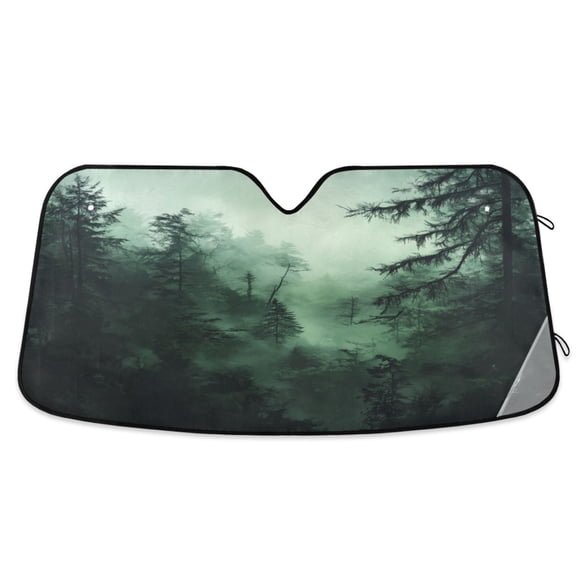 Yayeee Car Windshield Sun Shade Universal Fit Front Visor Protector, Green Forest