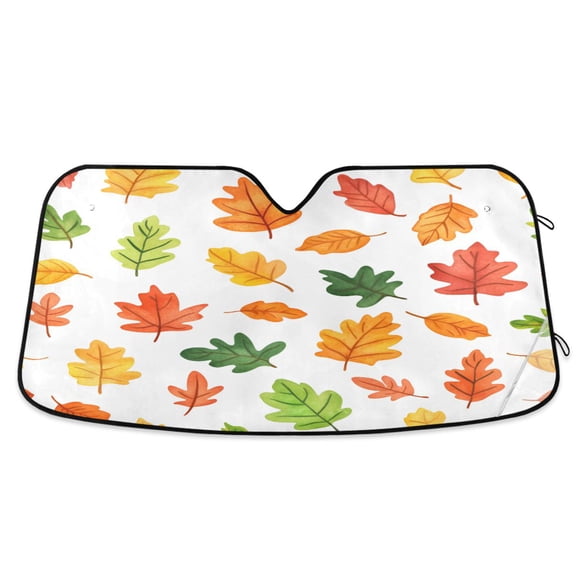 Yayeee Car Windshield Sun Shade Universal Fit Foldable Front Window Visor Protector, Size 55"x27.6", Green Leaves