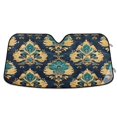 thumbnail image 1 of Yayeee Car Windshield Sun Shade Universal Fit Front Visor Protector, Green Peacock Pattern, 1 of 8