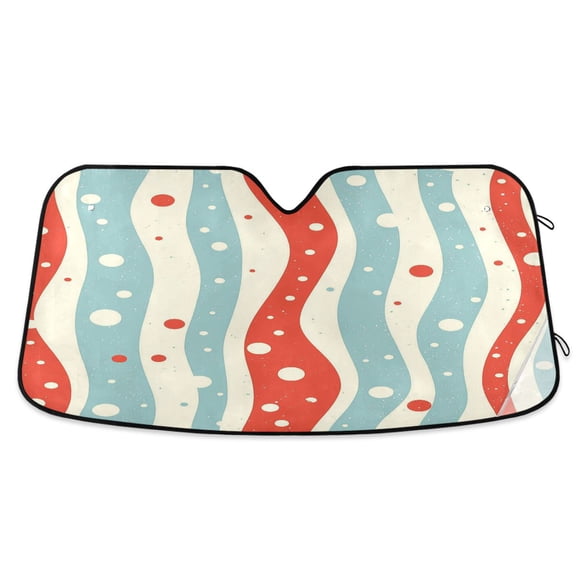 Yayeee Car Windshield Sun Shade Universal Fit Front Visor Protector, Light Blue Pattern