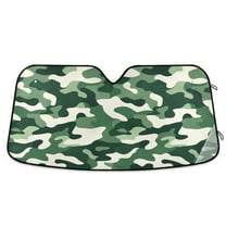 Yayeee Car Windshield Sun Shade Universal Fit Front Visor Protector, Light Green Camouflage Design
