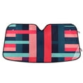 thumbnail image 1 of Yayeee Car Windshield Sun Shade Universal Fit Front Visor Protector, Navy Blue Stripes, 1 of 8