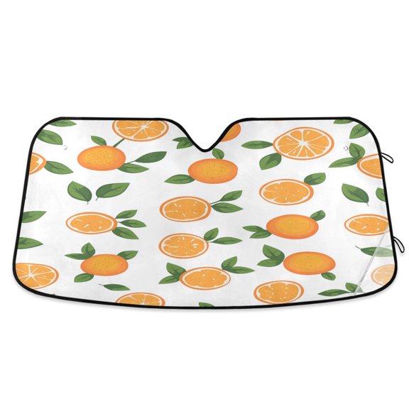 Yayeee Car Windshield Sun Shade Universal Fit Foldable Front Window Visor Protector, Size 55"x27.6", Orange