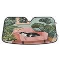 thumbnail image 1 of Yayeee Car Windshield Sun Shade Universal Fit Front Visor Protector, Pink Sleeping Cat, 1 of 8