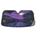 thumbnail image 1 of Yayeee Car Windshield Sun Shade Universal Fit Front Visor Protector, Purple Street, 1 of 8