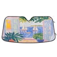 thumbnail image 1 of Yayeee Car Windshield Sun Shade Universal Fit Front Visor Protector, Seaside Boat, 1 of 8