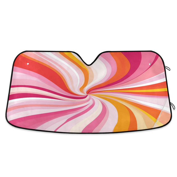 Yayeee Car Windshield Sun Shade Universal Fit Front Visor Protector, Swirling Lines