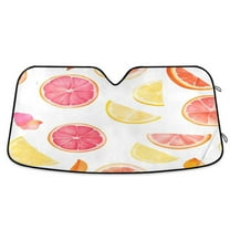 Yayeee Car Windshield Sun Shade Universal Fit Front Visor Protector, White Grapefruit Slices