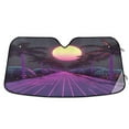 thumbnail image 1 of Yayeee Car Windshield Sun Shade Universal Fit Front Visor Protector, Black Neon Road, 1 of 8
