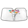 thumbnail image 1 of Yayeee Car Windshield Sun Shade Universal Fit Front Visor Protector, Colorful Flower, 1 of 8