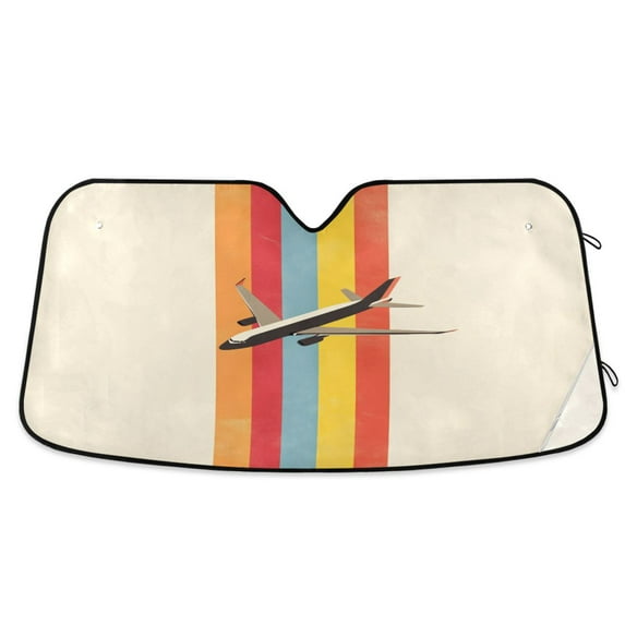 Yayeee Car Windshield Sun Shade Universal Fit Front Visor Protector, Colorful Plane