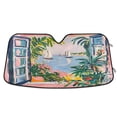 thumbnail image 1 of Yayeee Car Windshield Sun Shade Universal Fit Front Visor Protector, Floral Seaside, 1 of 8